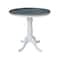 International Concepts Round 36 in Rd Extend Dining Table, 2 Emily Stools, White/Heather Gray, 36 W, 48 L, 35.3 in H, Wood K05-36RXT-6B-S6172-2 - alternate 4